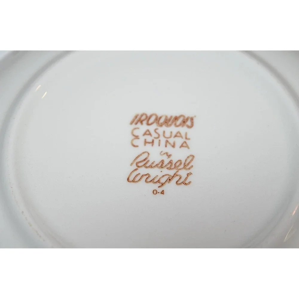 Vtg Iroquois Casual Russell‎ Wright 6 1/2 side dessert plate  White 4pc set FLAW